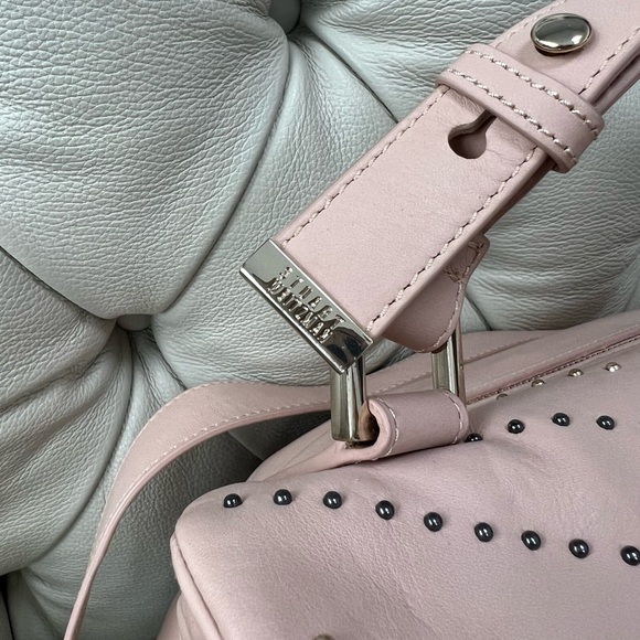 NWT Stuart Weitzman Lamb Leather Studded Bag Shoulder Strap Large - Picture 4 of 13